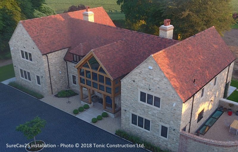 Large house with red roof tiles