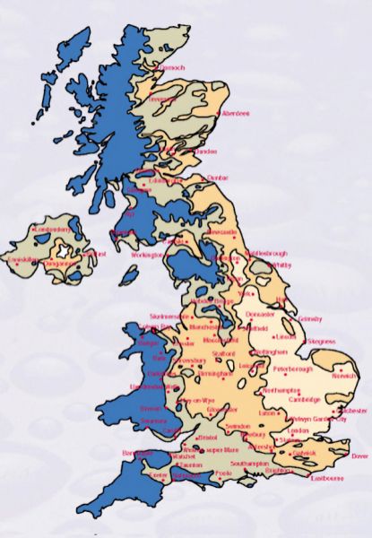 Graphic showing wind driven rain totals for UK